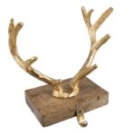 65142-hook-christmas-stocking-21-cm-gold-colored-aluminium-antler