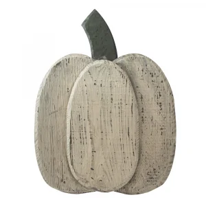 14.5_+Large+Beige+Wooden+Autumn+Harvest+Pumpkin+Decoration